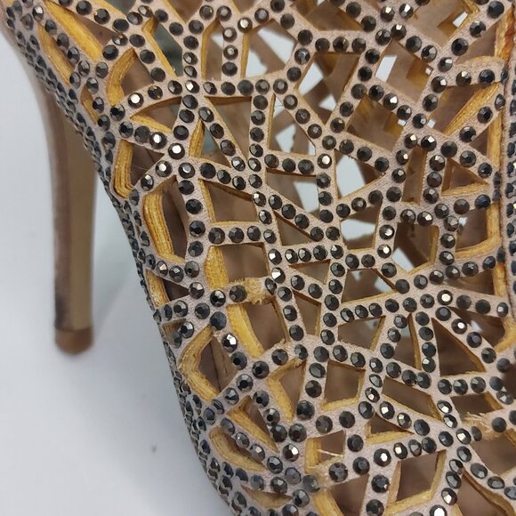 Betsey Johnson Crystal Women's Stiletto Ankle Booties Evening Wedding Size 37 - Picture 11 of 15